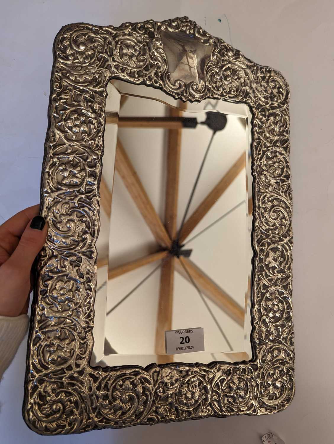 A silver mounted table mirror, - Image 15 of 20