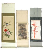 Three Japanese hanging scrolls,