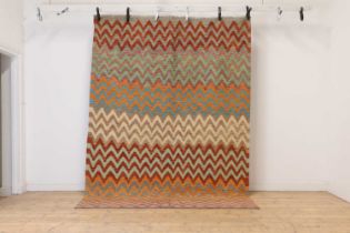 A Missoni-inspired flat-weave kelim rug,