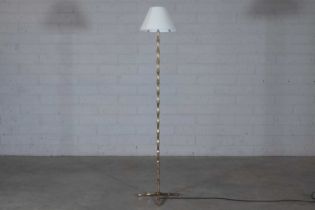 A French brass bamboo-effect standard lamp,