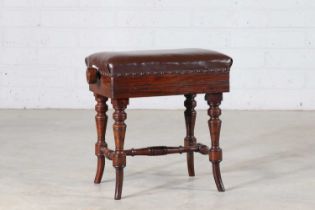 A late Victorian rosewood adjustable piano stool,