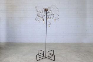 A French wrought-iron standard lamp,