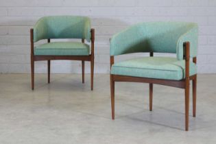 A pair of Brazilian Ipé wood armchairs,