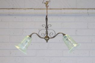 An opaline glass ceiling light,