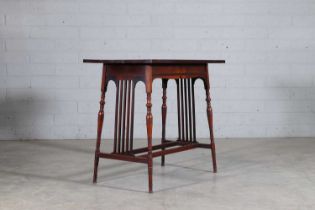 A mahogany inlaid side table,