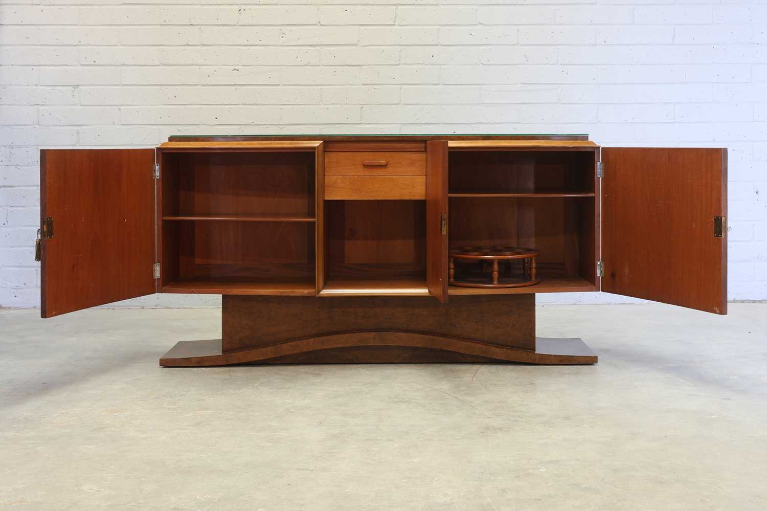 An Art Deco burr walnut sideboard, - Image 3 of 5