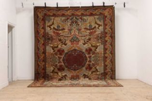 A machine-woven carpet,
