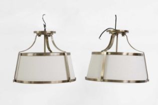 A pair of Art Deco-style ceiling lights,