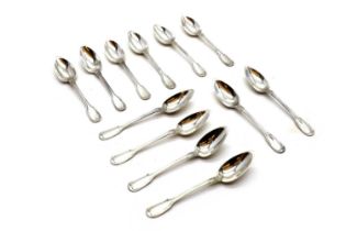 A set of twelve French silver teaspoons