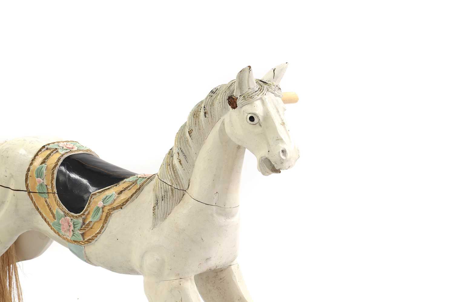 A painted wood rocking horse - Image 2 of 4