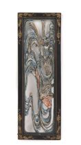 A Chinese lacquered and pierced panel,