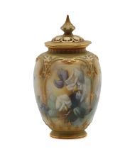 A Royal Worcester porcelain pot pourri