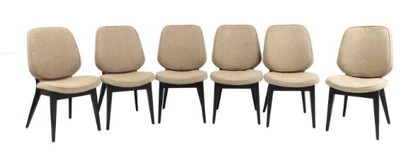 A set of six upholstered dining chairs,