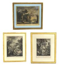 A group of three engravings