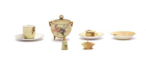 A collection of miniature Royal Worcester porcelain items