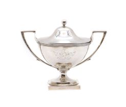 A George III silver sauce tureen and cover