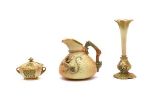 A group of Royal Worcester blush ivory porcelain