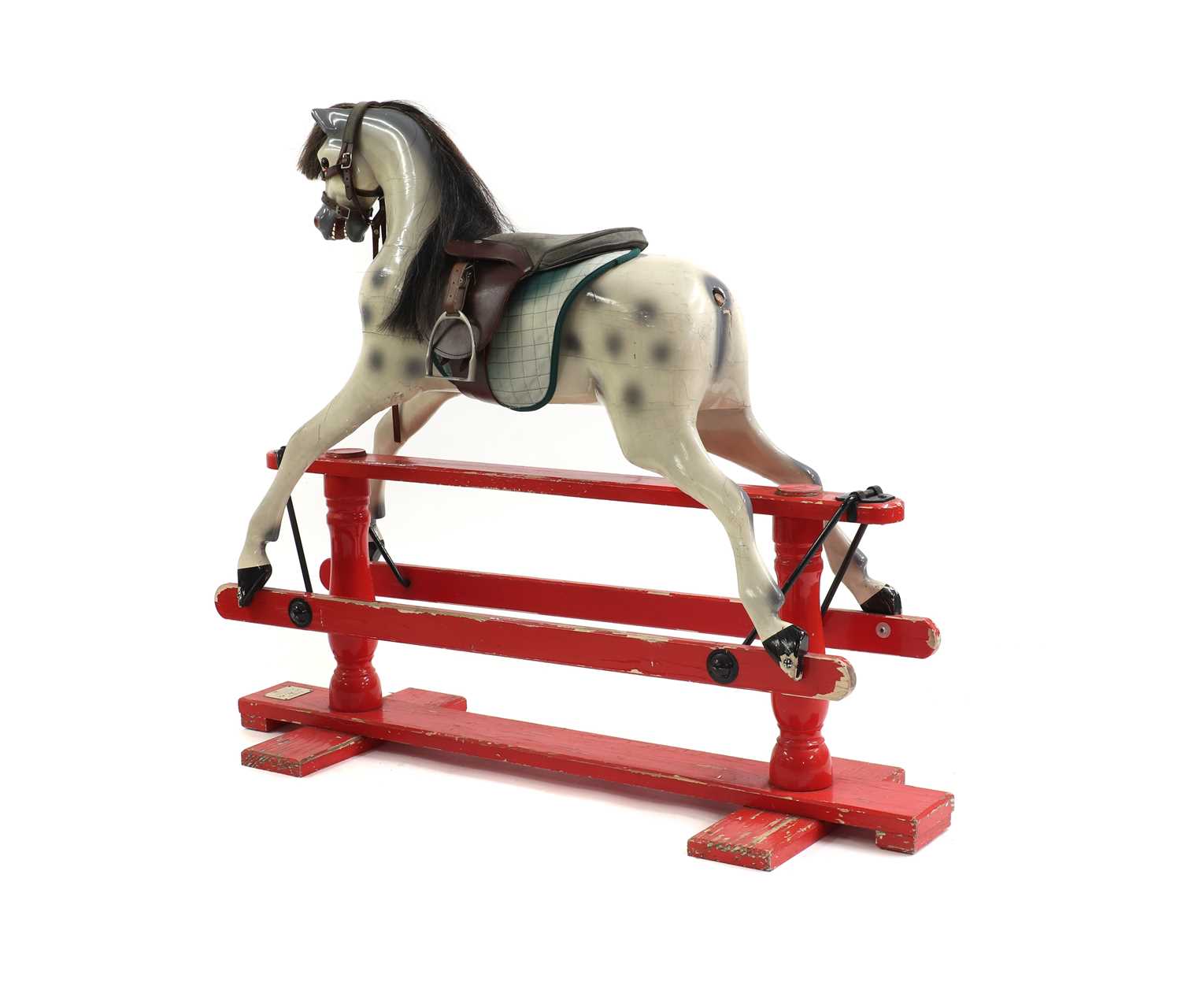 A painted wood rocking horse - Image 4 of 4