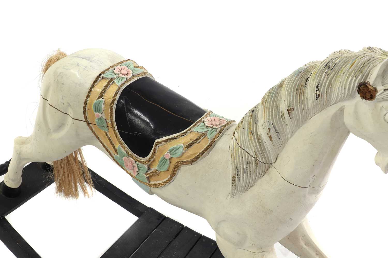 A painted wood rocking horse - Image 3 of 4