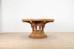 A Gothic Revival oak and walnut centre table,