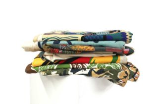 A group of six French fabrics