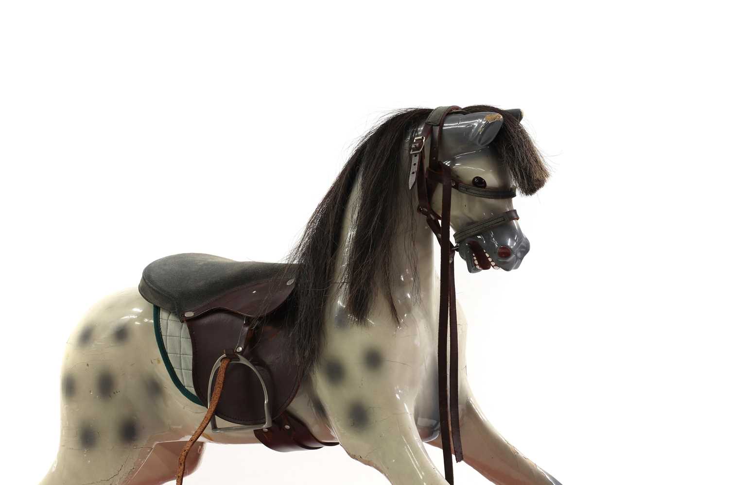 A painted wood rocking horse - Image 2 of 4