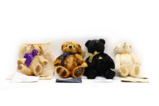 A collection of modern teddy bears