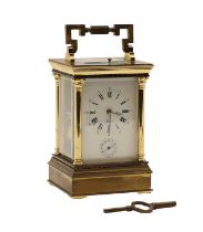 A gilt brass carriage clock