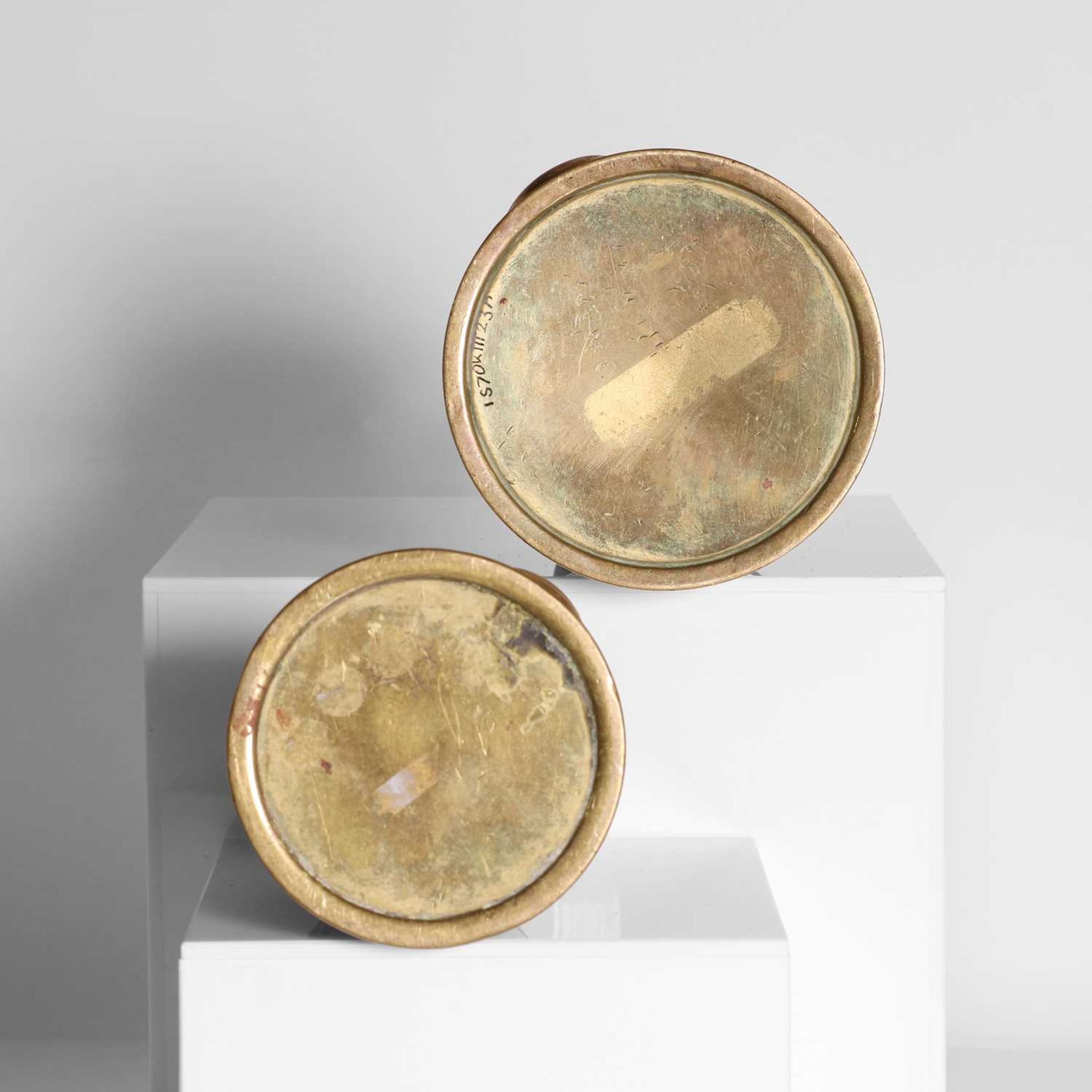 Two brass inkwells, - Image 5 of 5