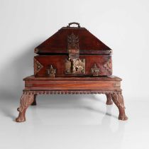 A hardwood Nettur Petti or jewellery box,