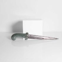 A jade and steel khanjar or dagger,