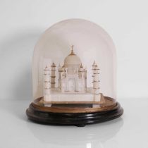 A carved alabaster model of the Taj Mahal,