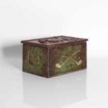 A cast iron anti-slavery tobacco box,