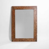 A painted wall mirror,