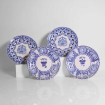 A group of four Staffordshire pearlware plates,