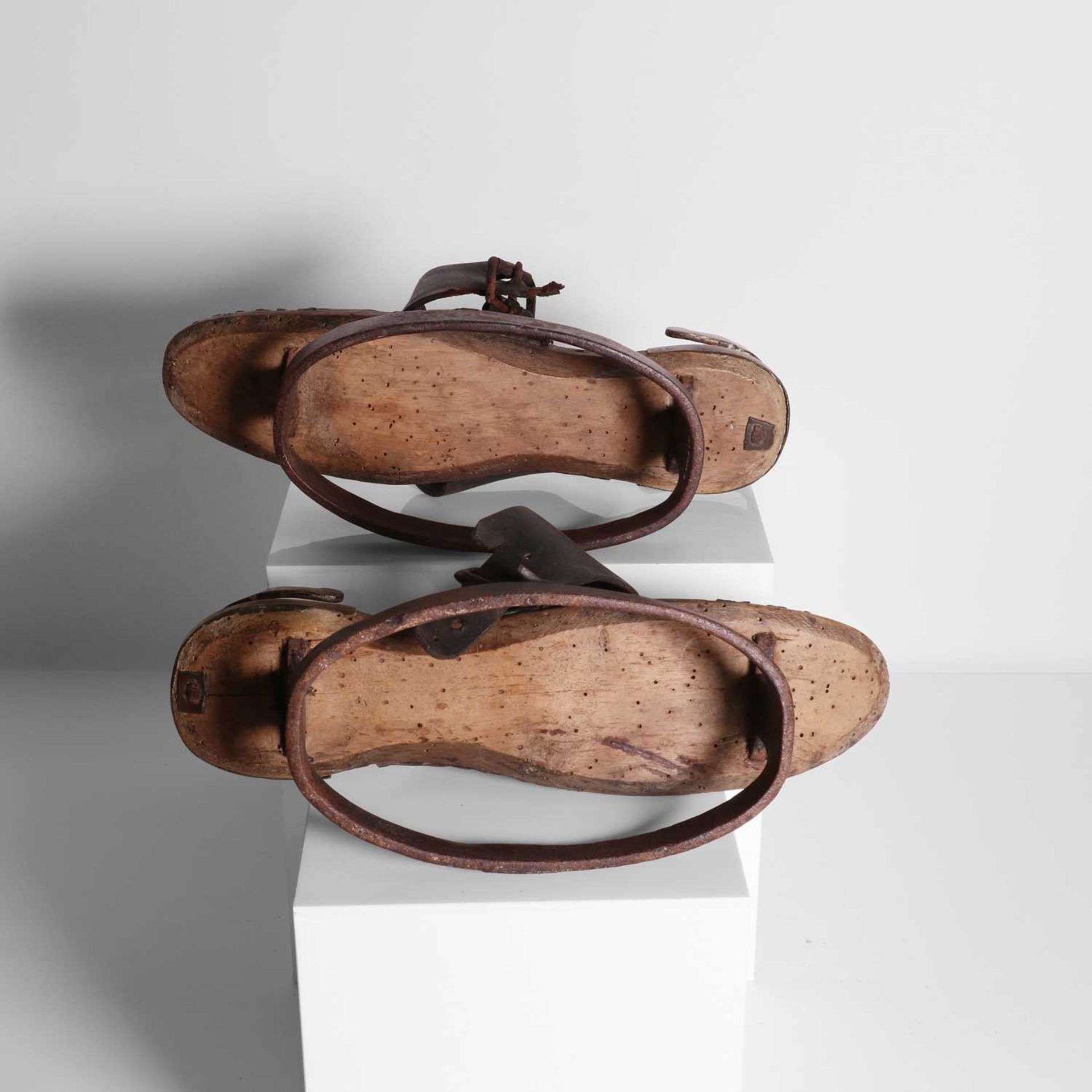A pair of pattens or mud shoes, - Image 5 of 8