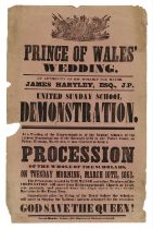 An 1863 Prince of Wales' Wedding poster,