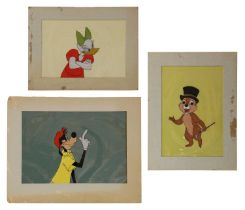 Three original hand-painted Walt Disney celluloid production cells,