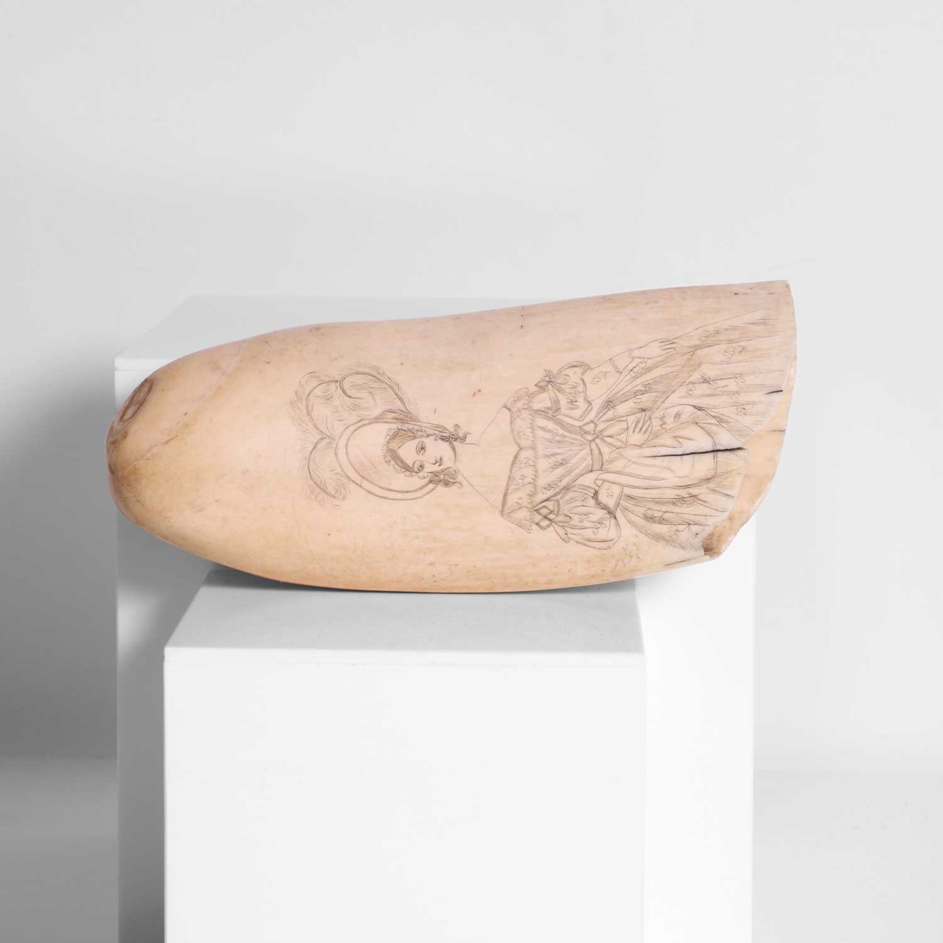 A scrimshaw-decorated sperm whale's tooth, - Image 2 of 6