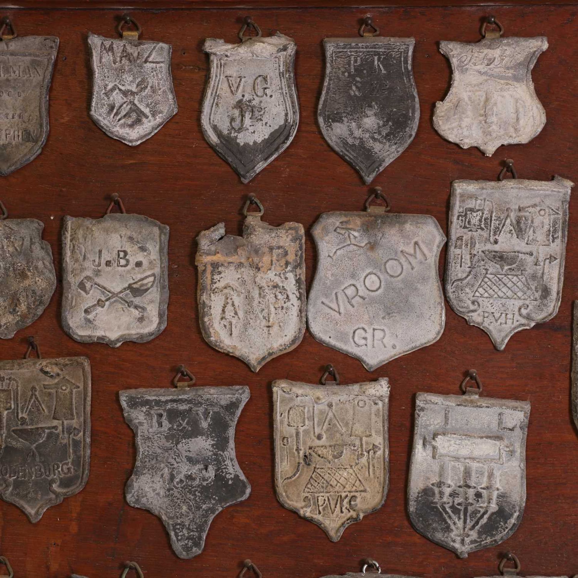 A collection of forty lead-roof-slaters' lead trade plates, - Image 2 of 3