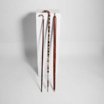 A Victorian specimen marble walking stick,