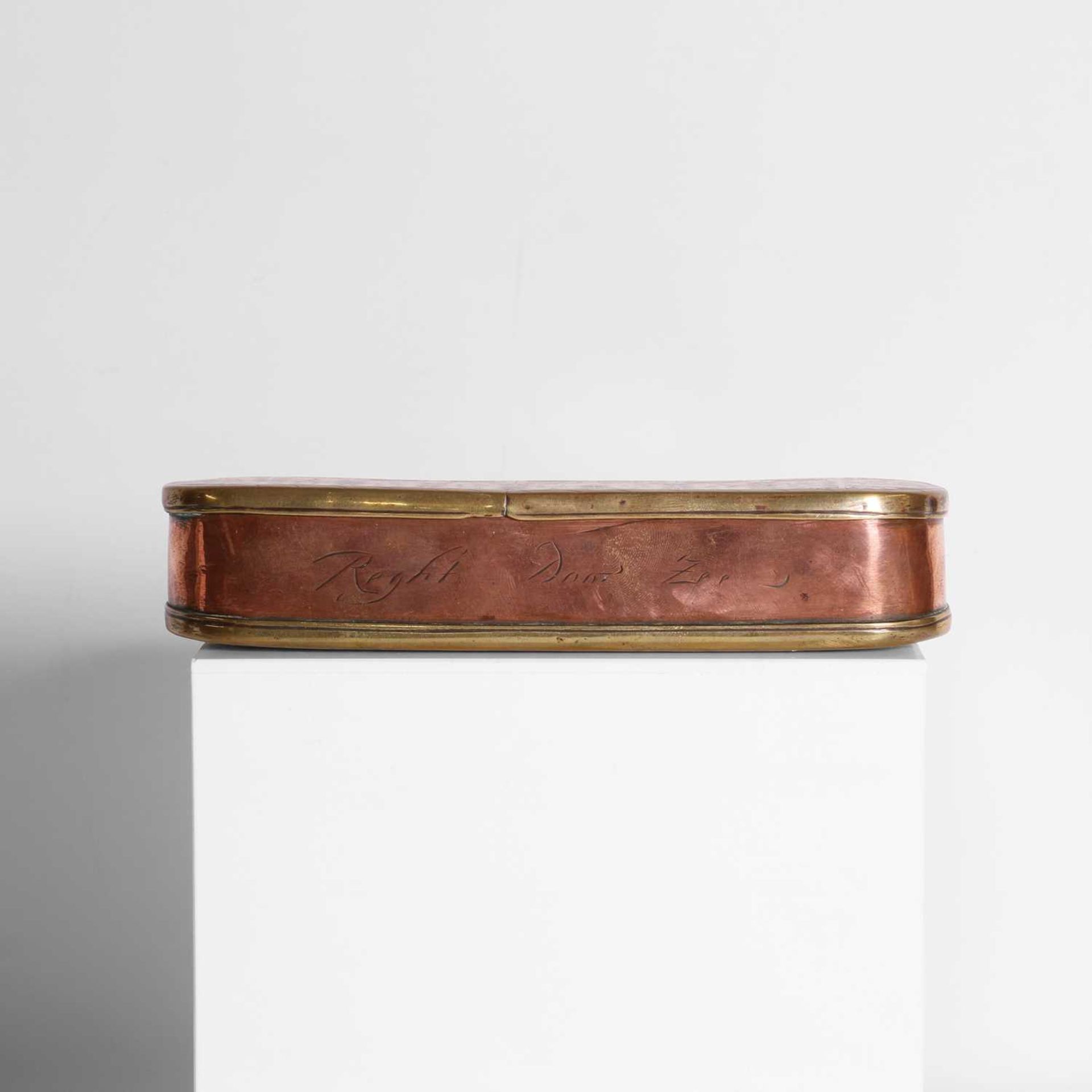 A brass and copper tobacco box, - Image 5 of 6