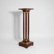 A beech and brass-mounted torchère or pedestal,