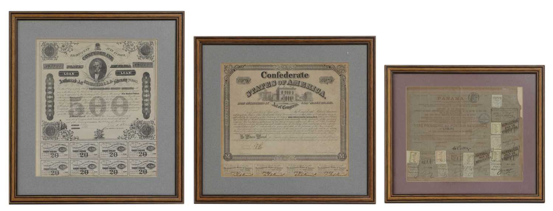 A group of three American bonds,