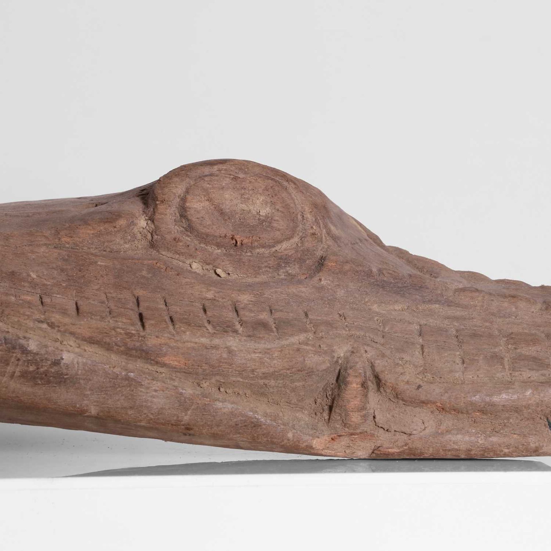 A group of three carved crocodile boat prows, - Image 4 of 7