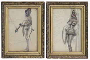 A pair of erotic drawings,