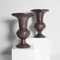 A near pair of Bidriware vases,