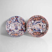 Two Japanese Imari porcelain dishes,