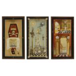 A set of three Masonic tracing boards,