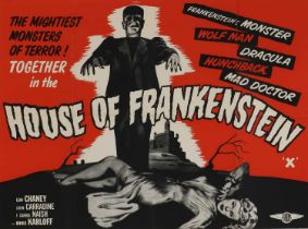 A 'House of Frankenstein' British quad poster,